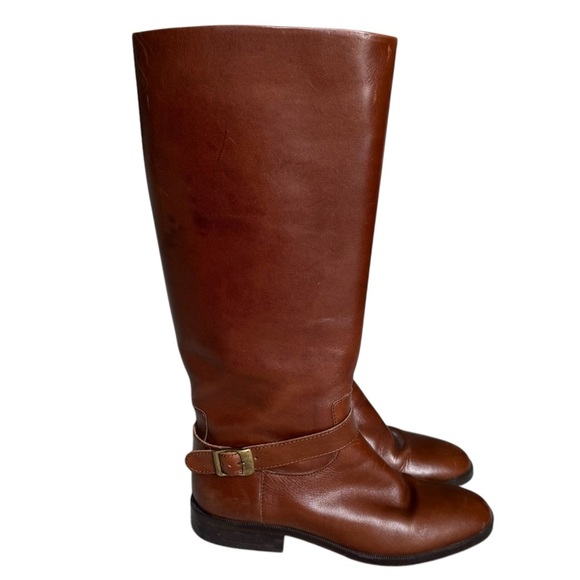 Vintage Etienne Aigner Womens Riding Boot Sz 7.5 Brown Leather Equestrian Preppy - Picture 4 of 14
